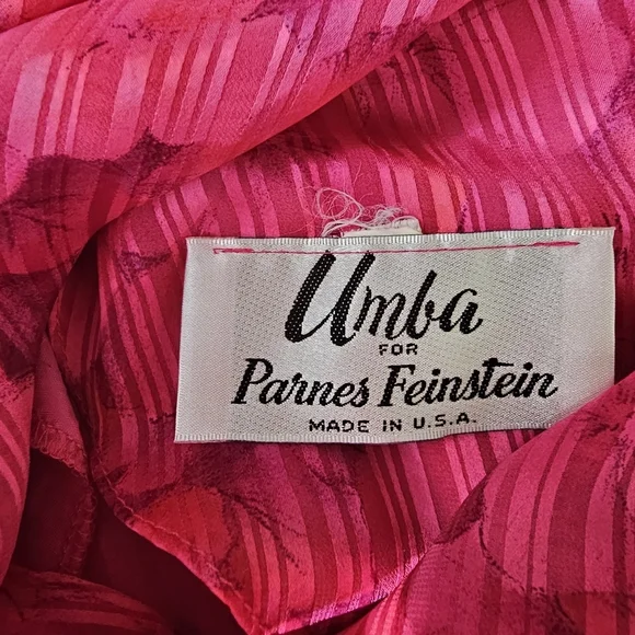 Vintage Umba for Parnes Feinstein Pink Floral Iconic 70s Dress, Size Medium - Picture 12 of 14
